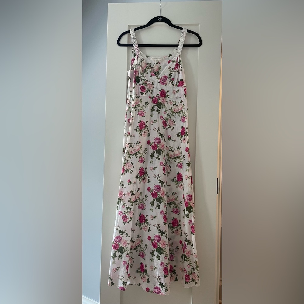 LoveShackFancy white cotton midi dress